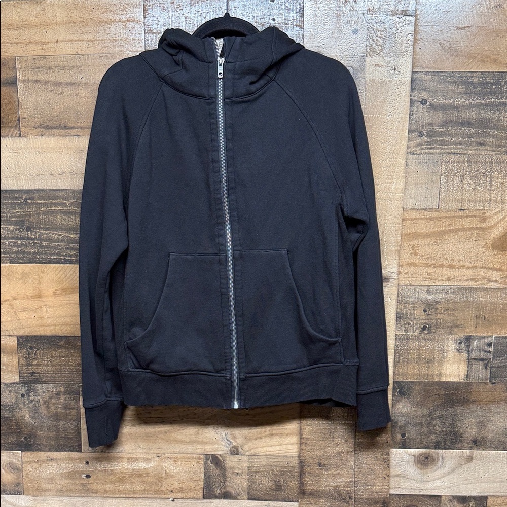 Zyia Active Hoodie Large Black Hooded Sweatshirt Jacket Full Zip Women's Size XL